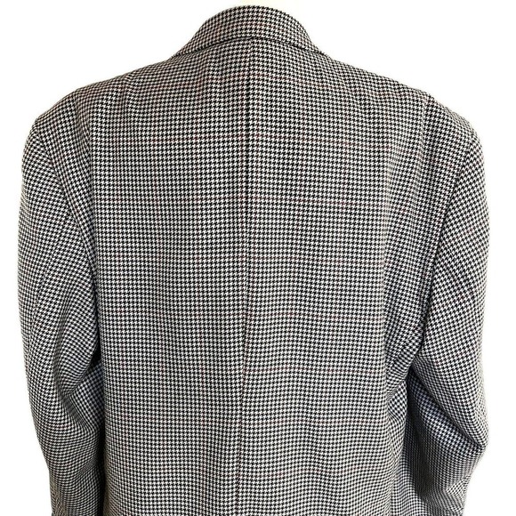 Campo Zanieri Designer Wool Sport Jacket Blazer Size 42R Black White Houndstooth - Picture 4 of 13